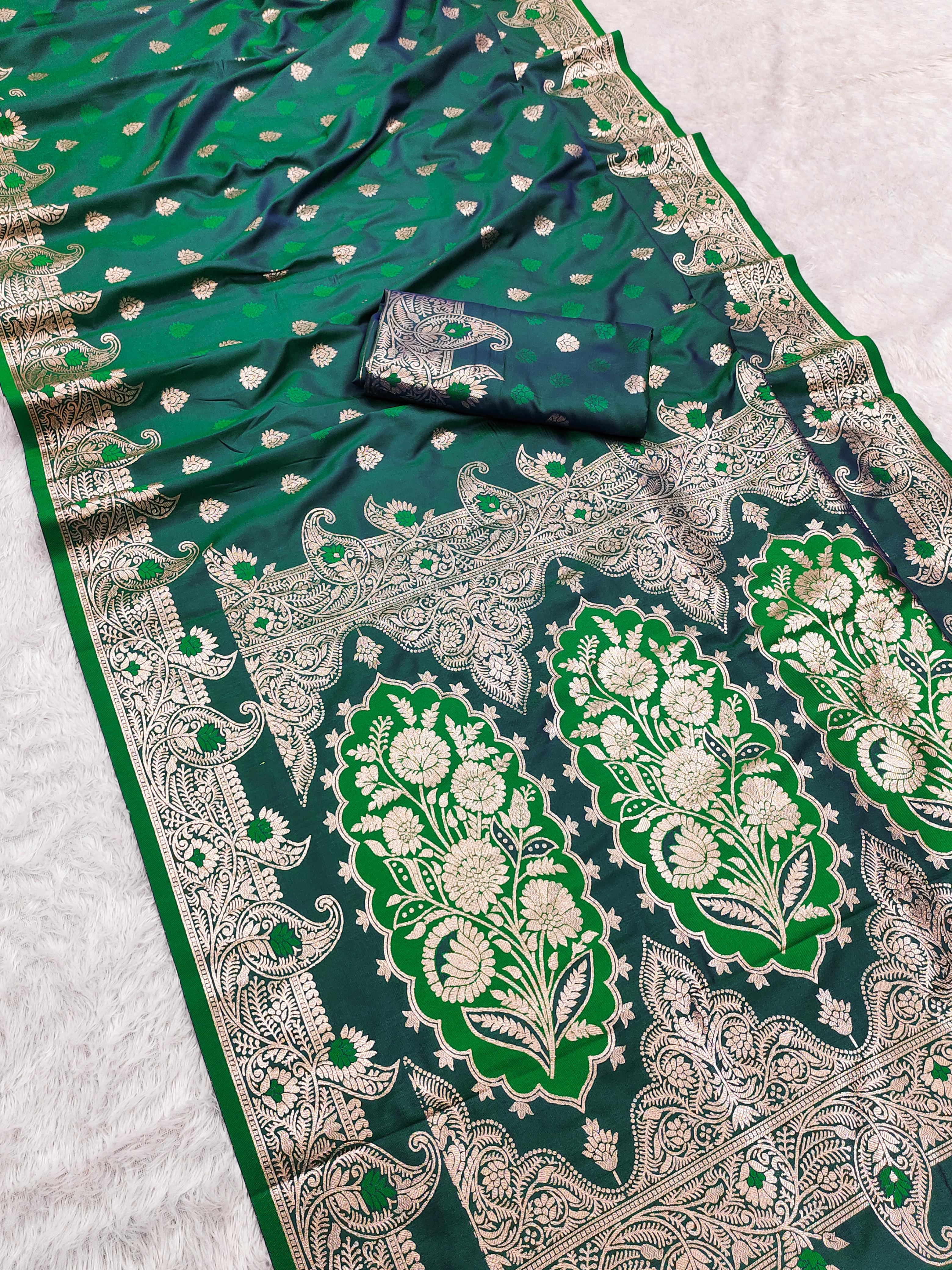 Soft Banarasi silk saree with delicate zari weaving